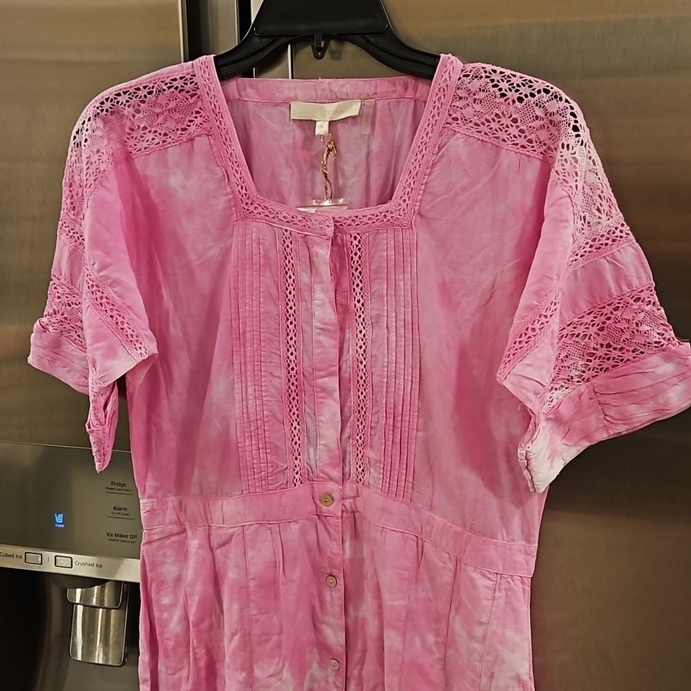 💕LOVESHACKFANCY💕 Edie Midi Dress ~ Begonia Hand Dye Medium M NWT - Picture 12 of 16